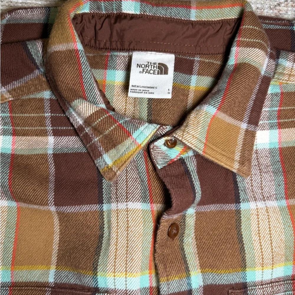 The North Face Men's Green and‎ Brown Arroyo Flannel Plaid Shirt